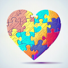 Heart puzzle Create by Generative AI