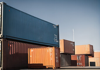 Fototapeta premium shipping containers and ports - AI Generated