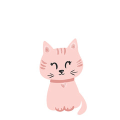 Cute pink cat, lovely animal