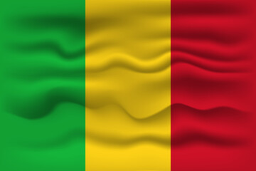 Waving flag of the country Mali. Vector illustration.