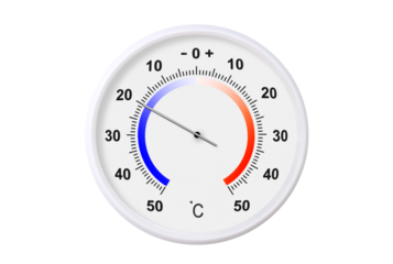 Celsius scale thermometer isolated on transparent background. PNG file. Ambient temperature minus 20 degrees