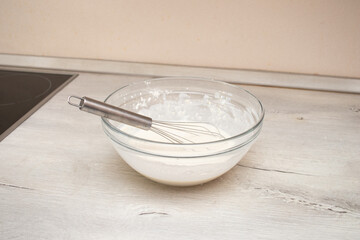 Preparation of dough for home pancakes. Step 4