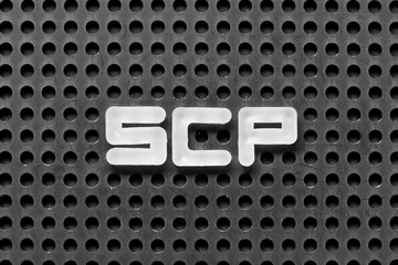 White alphabet letter in word SCP (Abbreviation of .Service control point, Supply chain planning,...
