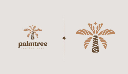 Palm Tree Logo Template. Universal creative premium symbol. Vector illustration. Creative Minimal design template. Symbol for Corporate Business Identity