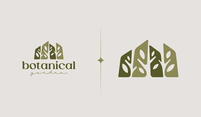 Botanical Garden Logo Template. Universal creative premium symbol. Vector illustration. Creative Minimal design template. Symbol for Corporate Business Identity