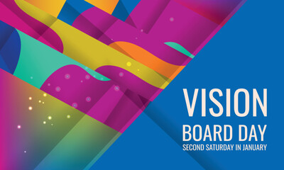 National Vision Board Day  . Design suitable for greeting card poster and banner