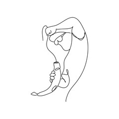 Fishing one line art minimalist. isolated white. suitable for pillows, wall art, t-shirts, etc. vector illustration