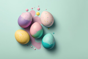 Fototapeta na wymiar Generative AI illustration of painted easter eggs