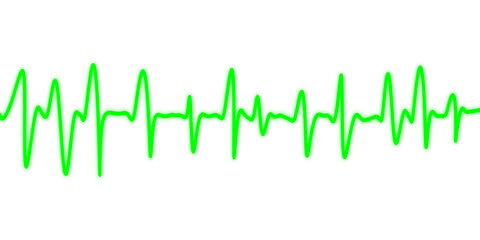 Green Life Line. Heart Beat Graph. Cardiogram