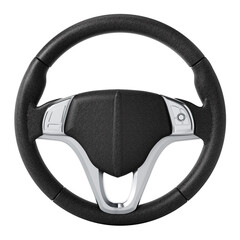 Steering wheel on transparent background.