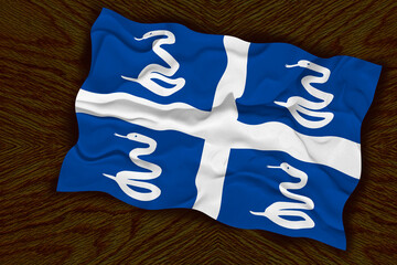 Fototapeta premium National flag of Martinique.. Background with flag of Martinique.