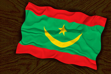 National flag of Mauritania. Background  with flag of Mauritania