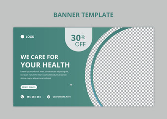 Medical health care web banner template.