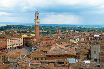 Fototapeta na wymiar Aerial view on Siena old town