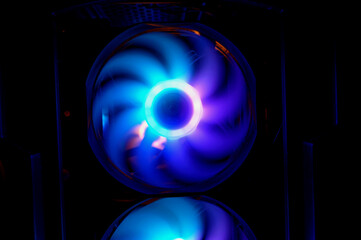 Colorful bright rainbow led rgb pc fan air case cooler. Computer chassis. Gaming modding,...