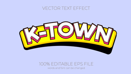 korean town text effect style, EPS editable text effect