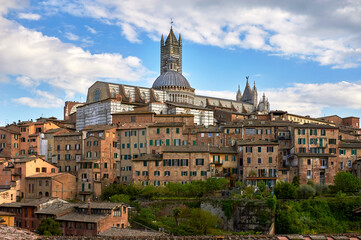 Panoramic view on Siena old town