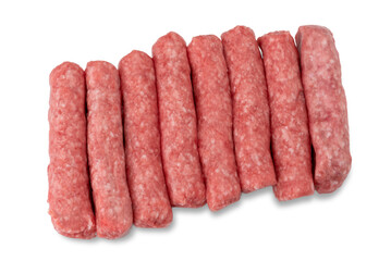 Raw turkey and pork meat sausage