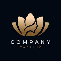 lotus flower beauty salon and hair treatment logo