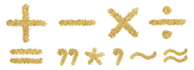 Gold + - x ÷ = ' " * ~ 