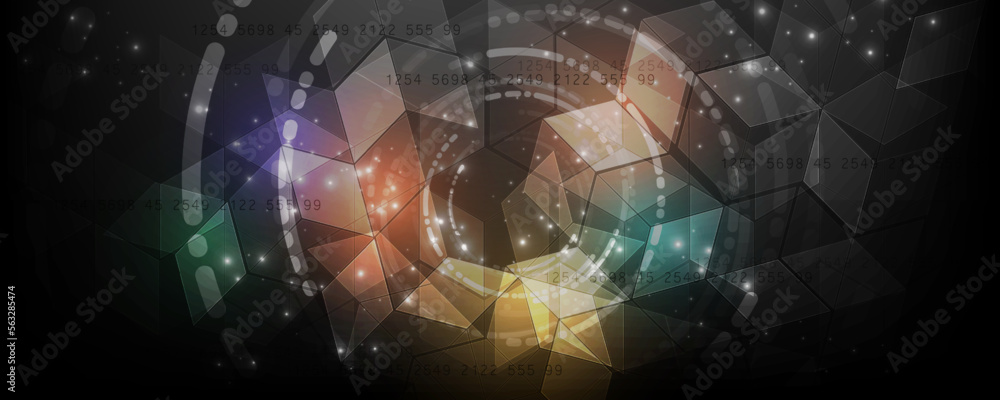 Aufkleber hexagon abstract background geometric data communication network design technology