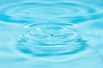 Naklejka na ściany i meble Blue water drop falling down. Global thirsty