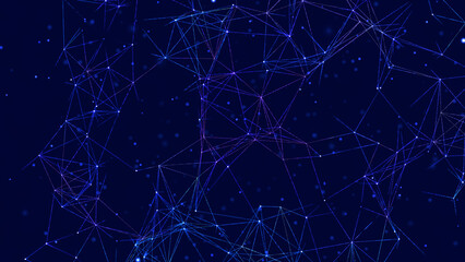 digital abstract forms of plexus connected dots and lines  with foams and particles.