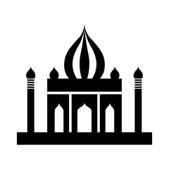 taj mahal vector illustration building, silhouette, illustration, icon, symbol, mosque, church, city, landmark, tower, india, design, temple,