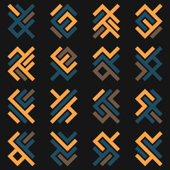 Obraz premium Asemic Glyph writing hieroglyph imitation abstract illustration