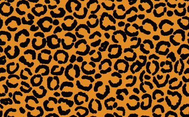 Abstract modern leopard seamless pattern. Animals trendy background. Orange and black decorative vector stock illustration for print, card, postcard, fabric, textile. Modern ornament of stylized skin