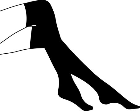 black stockings legs sitting down clip art preview