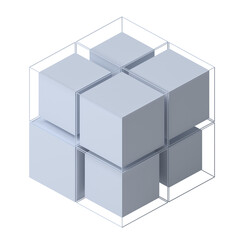 White cubes, 3d render	