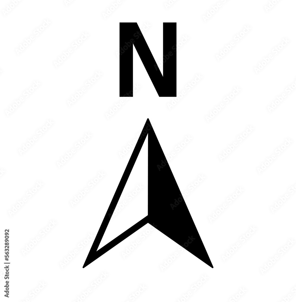 Poster basic north arrow mark sign symbol icon in a circle for map direction orientation. vector image.
