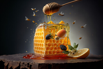 Honey - AI generative - obrazy, fototapety, plakaty