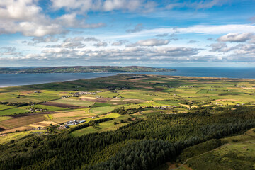 Aerial view of Ballerana and Magilligan in Northern Ireland, United Kingdom