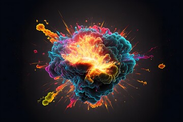 A neon-lit explosion, generative ai