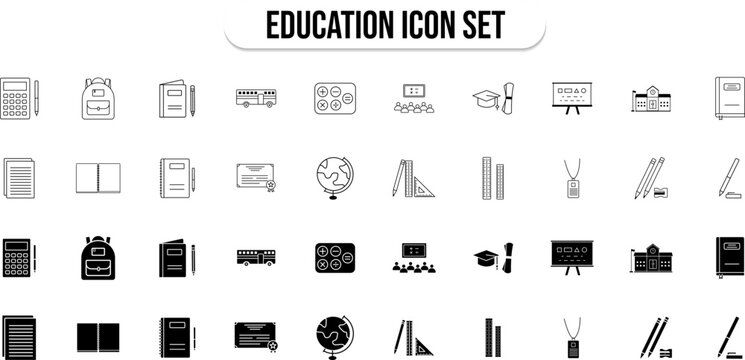 Education icon set