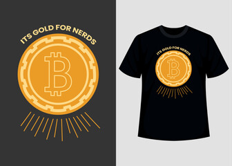 Bitcoin Crypto Printable T shirt Design Graphic Vector Template