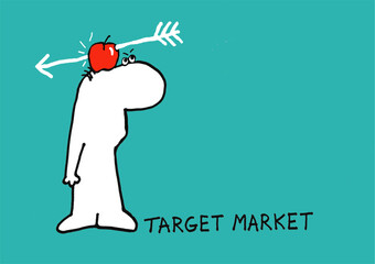 man with apple and arrow on his head - target marketing