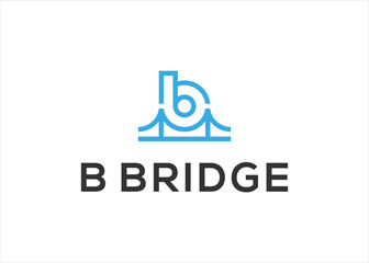 initial Letter B With Bridge Street Logo Design
