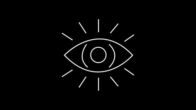 Cool linear minimalistic eye icon animation. vision icon. loop animation.