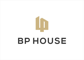 BP letter with Home House logo design vector illustration	