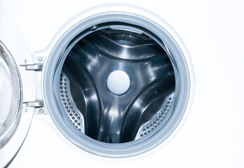 Washing machine with interior view of a washing drum