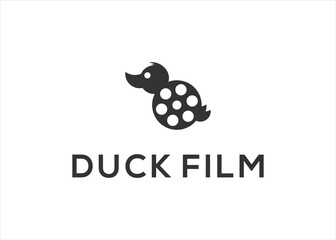  Duck With Film Movie Video Logo Design Template
