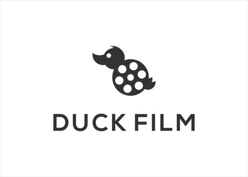  Duck With Film Movie Video Logo Design Template