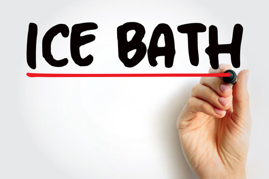 Ice Bath is a training regimen in which a substantial part of a human body is immersed in a bath of ice or ice-water for a limited duration, text concept for presentations and reports