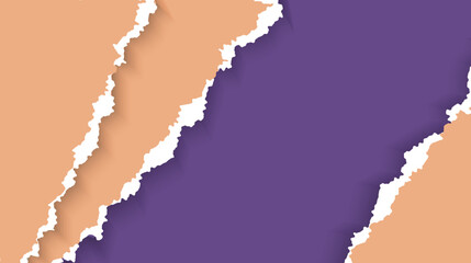 Minimal Yellow Paper Ripped In Wall Purple Background Good Use For Banner