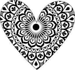 VECTOR SET OF HEART-SHAPED MANDALA 