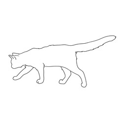 outline of walking cat