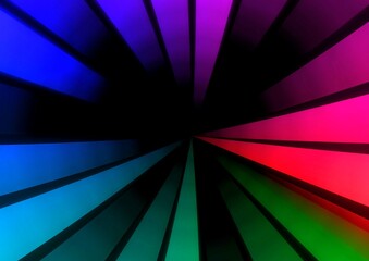 虹色の光の線が放射する抽象的な背景